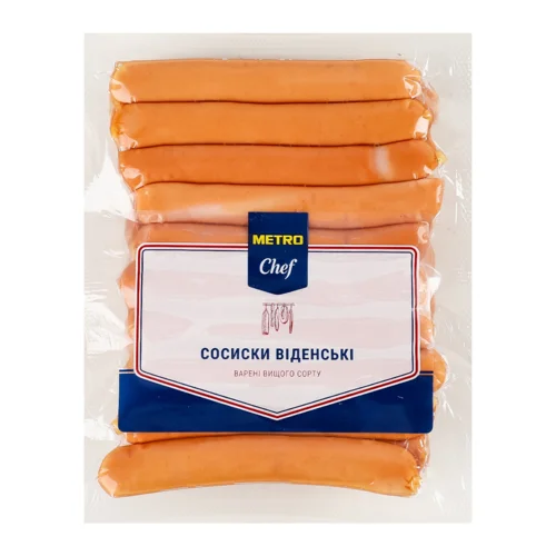 Сосиски Варені Віденські Metro Chef, кг