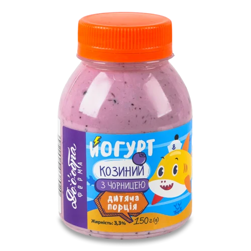 Йогурт 3.3% Козиний З Чорницею, Дитяча Порція, в/ґ, п/пл 150г