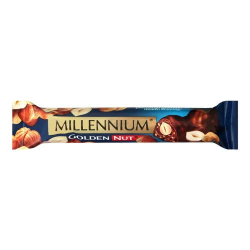 Шоколад молочний з начинкою та цілими горіхами Golden Nut Millennium м/у 40г