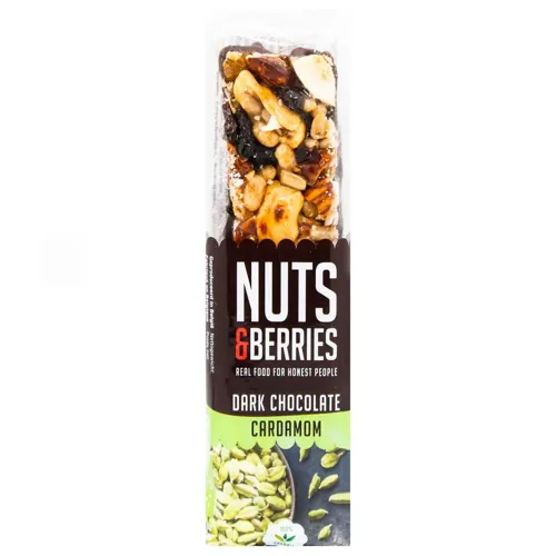 Батончик Nuts&Berries горіх+кардамон+шоколад органічний 40г
