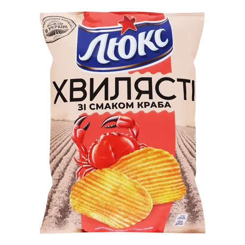 Чіпси картопляні зі смаком краба Хвилясті Люкс м/у 125г