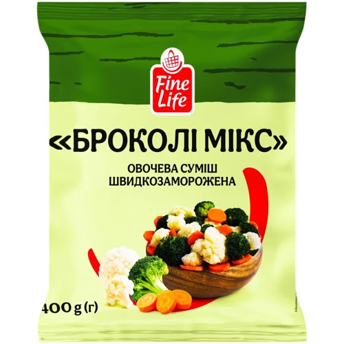 Овочева суміш Fine Life Броколі мікс швидкозаморожена 400г