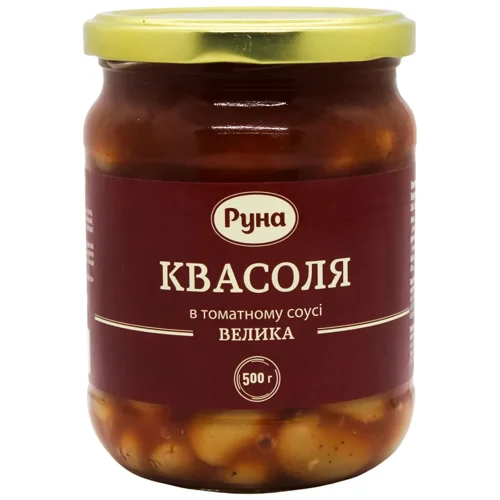 Квасоля Руна велика в томатному соусі 500г