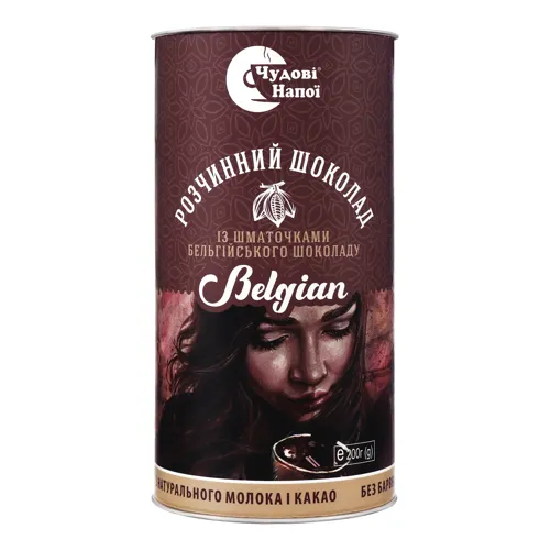 Розчинний шоколад із шматочками бельгійського шоколаду Belgian Чудові напої з/б 200г