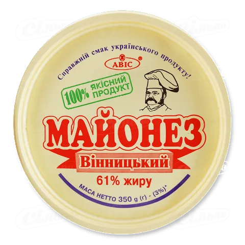 Майонез «Авіс» «Вінницький» 61%, 350г
