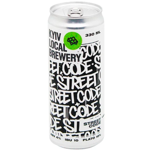 Пиво Kyiv Local Brewery Street Code Lager світле нефільтроване 4% 0,33л