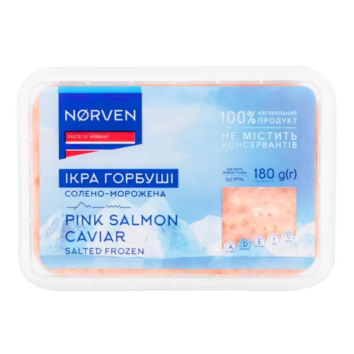 Ікра горбуші солено-морожена Norven п/у 180г