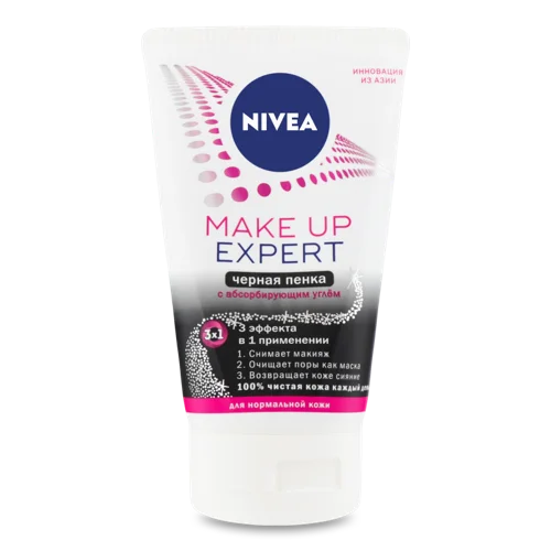 Пінка Чорна Для Вмивання 3в1 Make Up Expert Nivea, 100мл