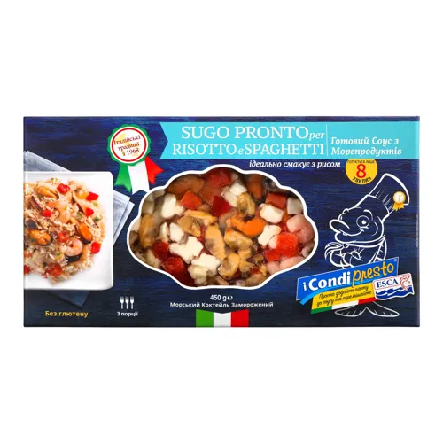 Коктейль морський заморожений Sugo Pronto risotto e spaghetti Esca к/у 450г