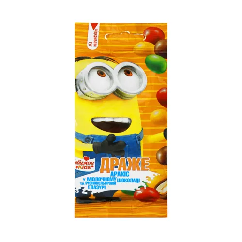 Драже арахіс у молочному шоколаді та різнокольоровій глазурі Любимов Kids м/у 50г