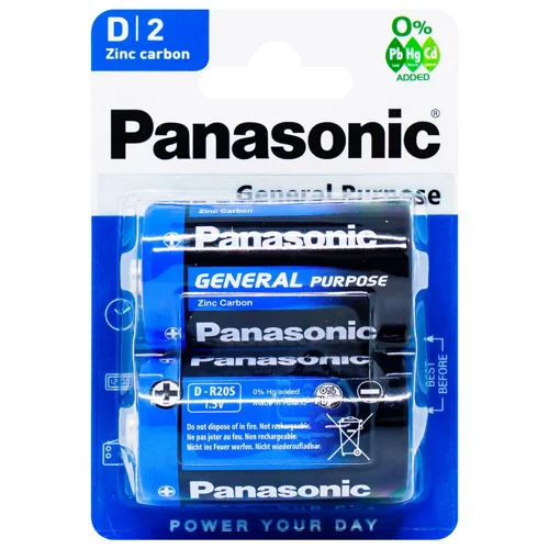 Батарейка Panasonic General Purpose R20 2шт