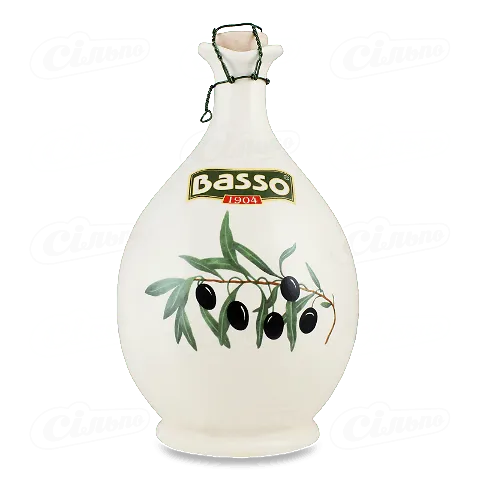 Олія оливкова Basso Extra Virgin нефільтрована, керамічна пляшка, 750мл