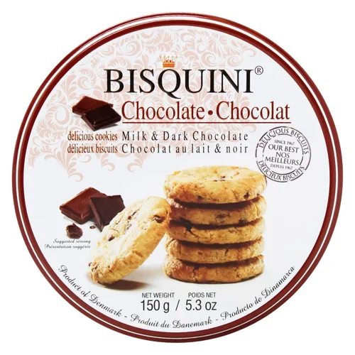 Печиво Bisquini зі шматочками молочного та темного шоколаду 150г