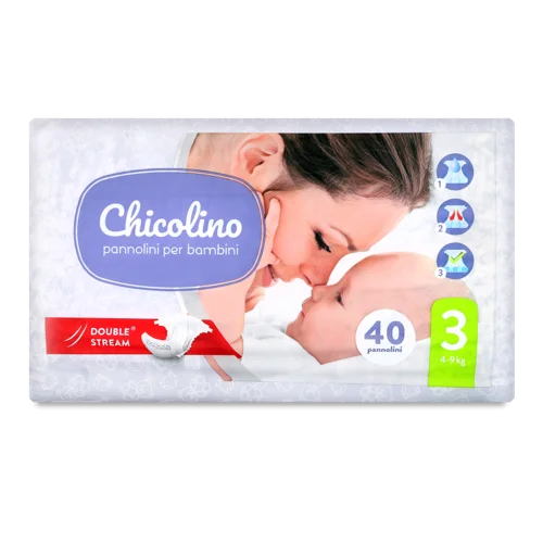 Підгузки Дитячі Одноразові 4-9кг, Chicolino, 40шт, в/ґ