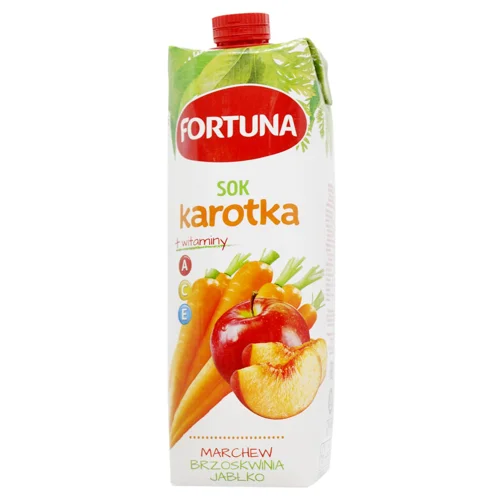 Сік Fortuna Karotka морква, персик, яблуко 1л