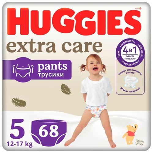 Підгузки-трусики Huggies Extra Care 5 12-17кг 68шт