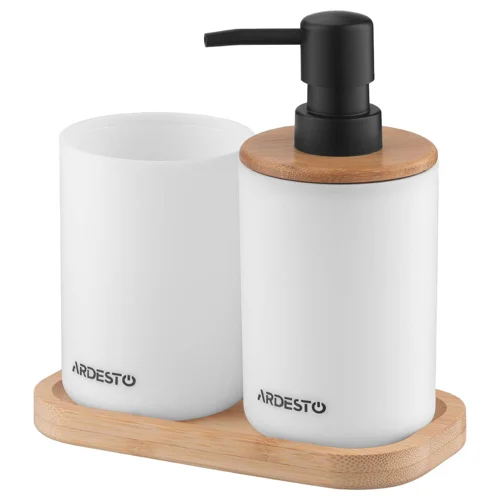 Набір для ванної кімнати Ardesto Minimalism білий 3 предмета 360мл