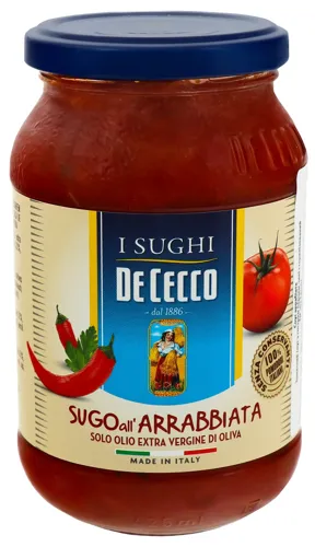Соус томатний з гострим перцем чилі стерилізований Arrabbiata De Cecco 400г