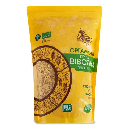 Вівсяна Крупа Плющена Органічна Galeks-Agro, 500г