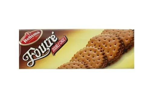 Печиво Hellema Fourre Double Choco з начинкою з какао м/уп, 300г