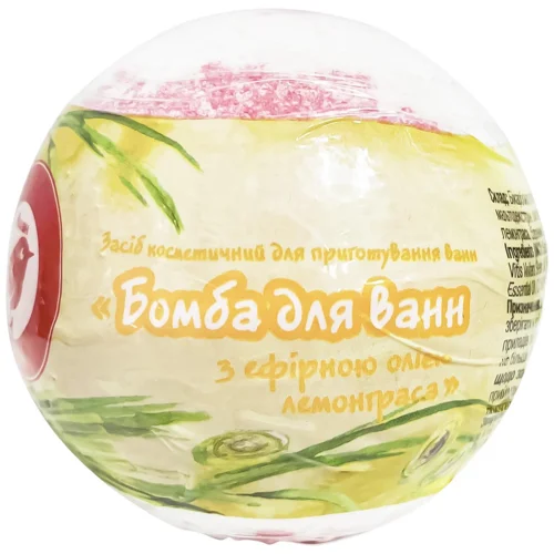 Бомба Auchan для ванн з ефірною олією лемонграсу