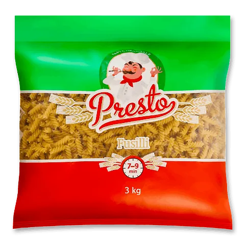 Вироби макаронні Presto Fusilli, 3кг