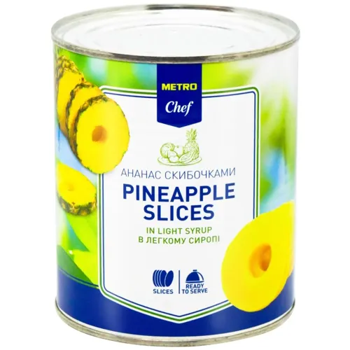 Ананаси Metro Chef кільця в легкому сиропі 820г
