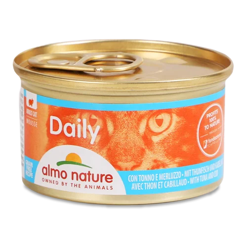 Корм для котів Almo Nature Daily Тунець-Треска, натуральна оболонка, в/ґ, 100 г