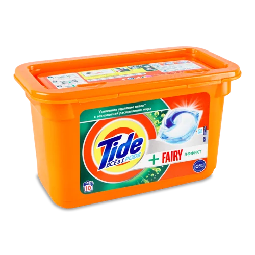 Порошок для Прання Tide ВСЁ в 1 PODS + Fairy Effect Капсули для Стирки, 10 Стирок