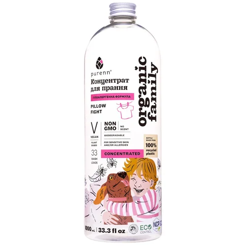 Гель для прання Organic Family для кольорових та білих речей 1л