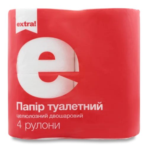 Папір туалетний Extra! целюлозний 2-шаровий, 4 шт./уп.