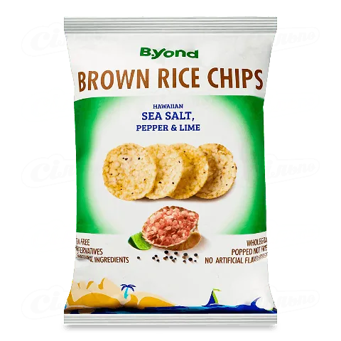 Чіпси B.Yond рисові морська сіль-чорний перець-лайм, 70г