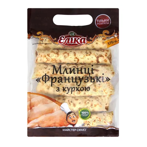Млинці заморожені з куркою Французькі Еліка м/у 370г