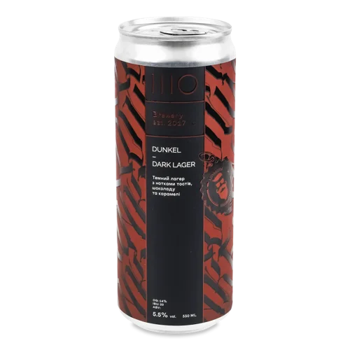 Пиво Темне Нефільтроване Непастеризоване Dunkel, в/ґ, з/б, 0.33л, 5.5%