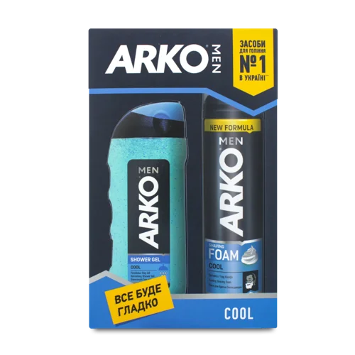 Подарунковий Набір ARKO MEN Піна Для Гоління Cool 200мл Та Гель Для Душу Cool 250мл, зі Знижкою 20%