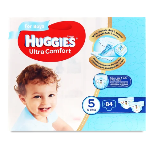 Підгузки Для Хлопчиків Ultra Comfort Huggies, Гігієнічні, 12-22кг, 84шт