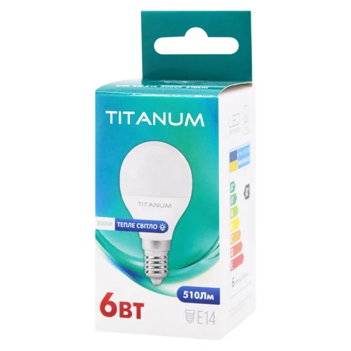 Лампа світлодіодна Titanum G45 6W E14 3000K