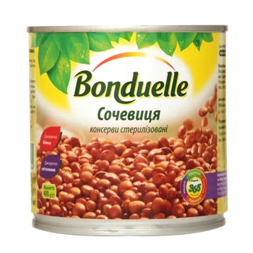 Сочевиця консервована Bonduelle з залізної банки 400г