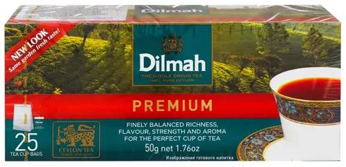 Чай чорний цейлонський Dilmah к/у 25х2г