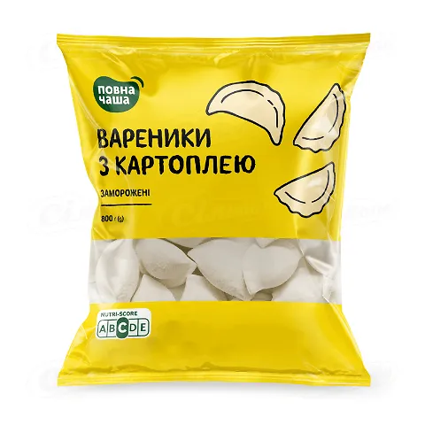 Вареники заморожені «Повна Чаша»® з картоплею, 800г