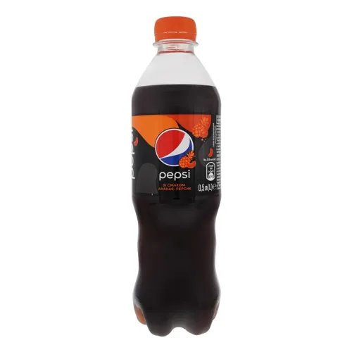Напій безалкогольний сильногазований Ананас-персик Pepsi 0.5л