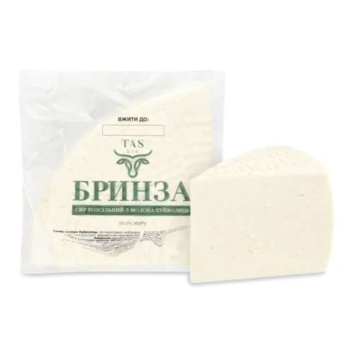 Сир Бринза З Молока Буйволиць Розсільний TASbio, 28.4% Жиру, кг
