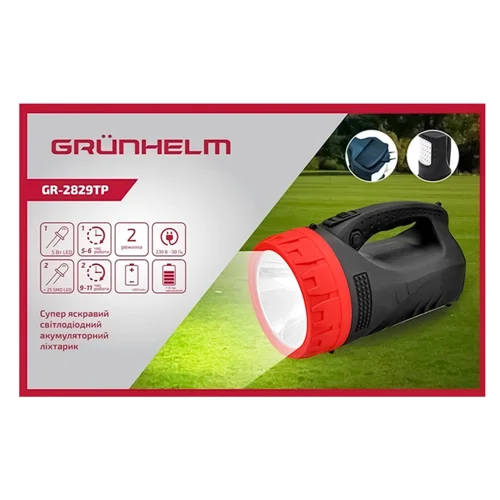 Ліхтар Grunhelm Led акумулятор ручний  GR-2829TP
