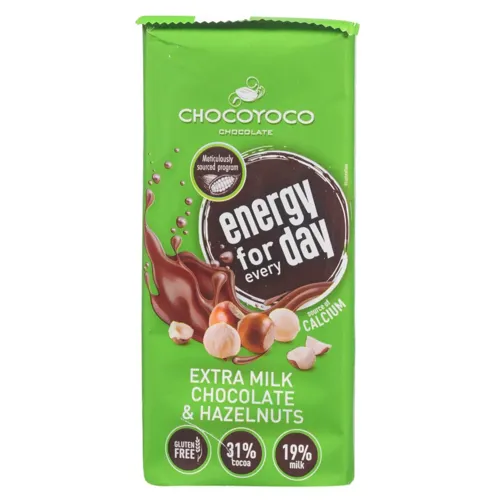 Шоколад Chocoyoco молочний з лісовими горіхами 100г