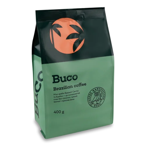 Кава Натуральна Смажена В Зернах Вищого Ґатунку Brazilian Coffee Buco, 400г