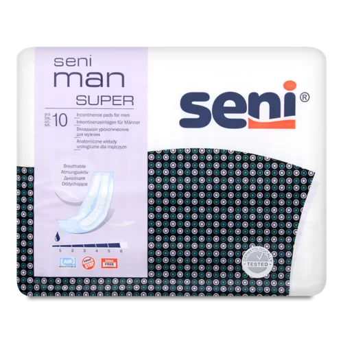 Урологічні Прокладки SENI Man Super, Вищого Ґатунку, 10 шт
