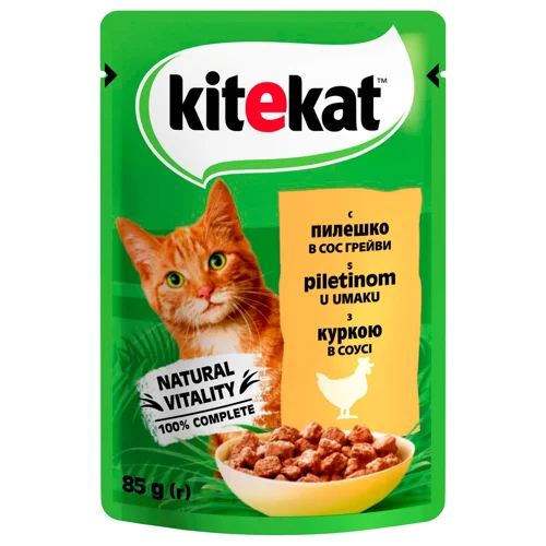 Корм вологий Kitekat з куркою для котів 85г