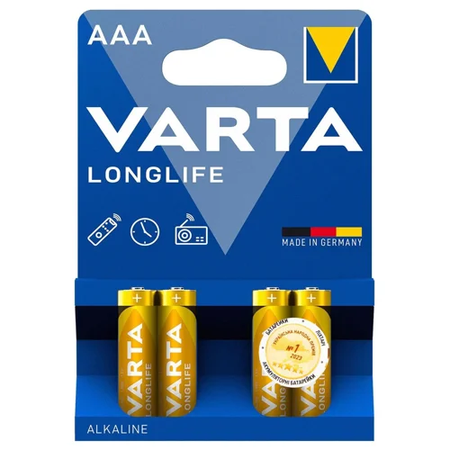 Батарейка VARTA Longlife Alkaline AAA BLI 4шт