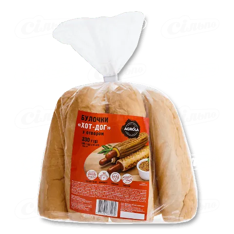 Булочки Agrola «Хот-дог» з отвором 6 шт., 330г