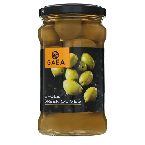 Оливки Gaea Халкидики зелені з кісточкою, 300г